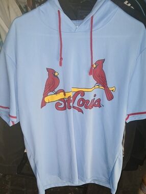 St. Louis Cardinals Light Blue Hoodie with Red Cardinals Logo - Unbranded